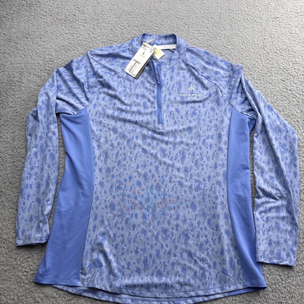 Adidas Ultimate 365 Golf Pullover Womens Large L/S Blue 1/4 Zip Shirt HT1237